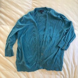 Teal Gap vneck Cardigan with Button Detail